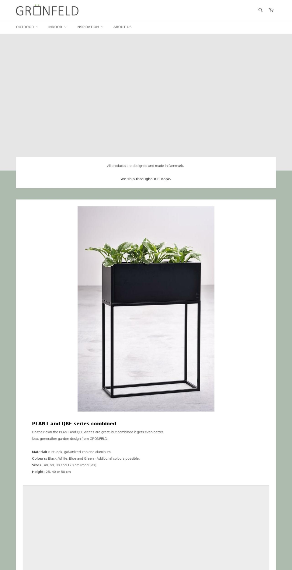 gronfeld.com — Shopify storefront screenshot