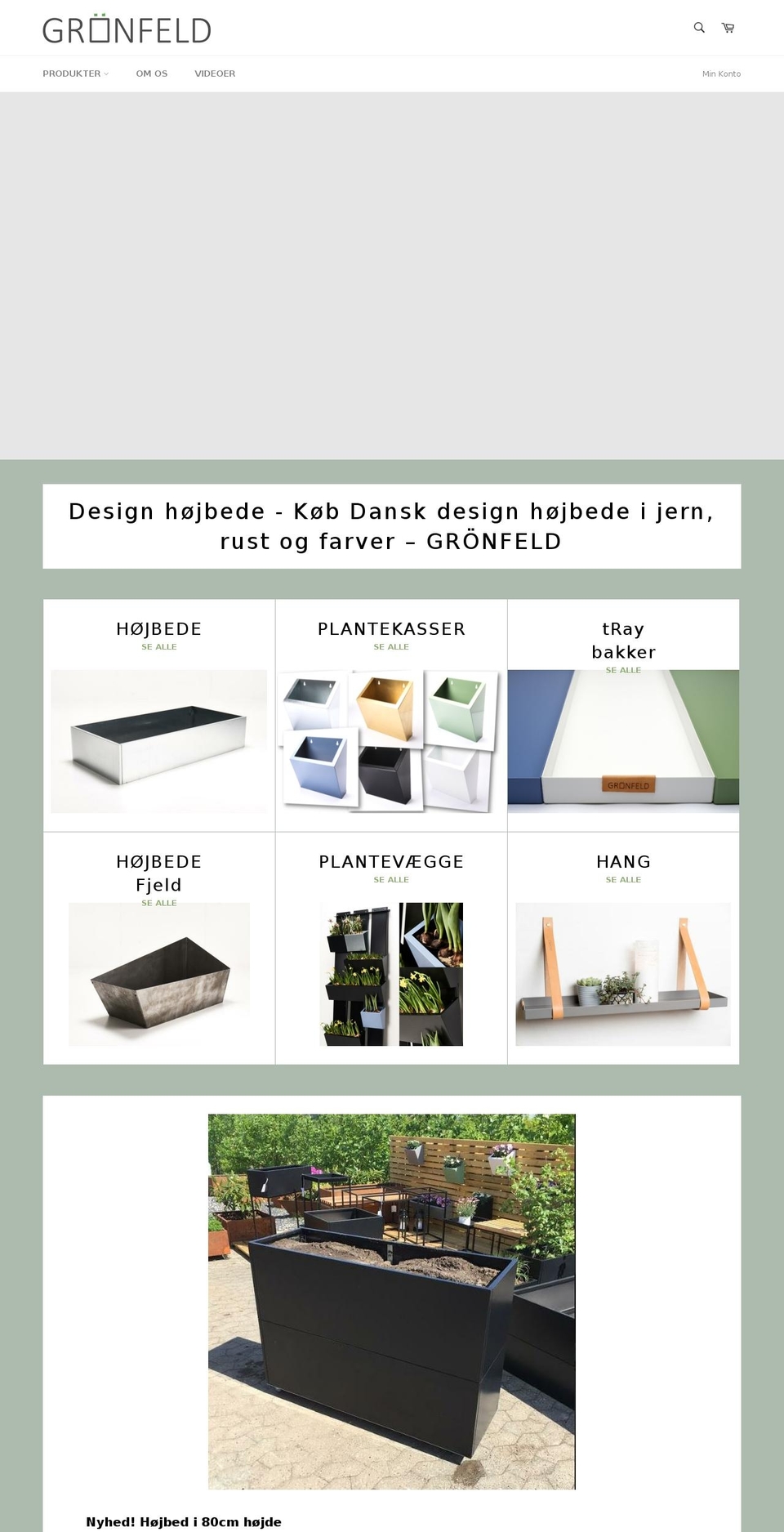 gronfeld.dk shopify website screenshot