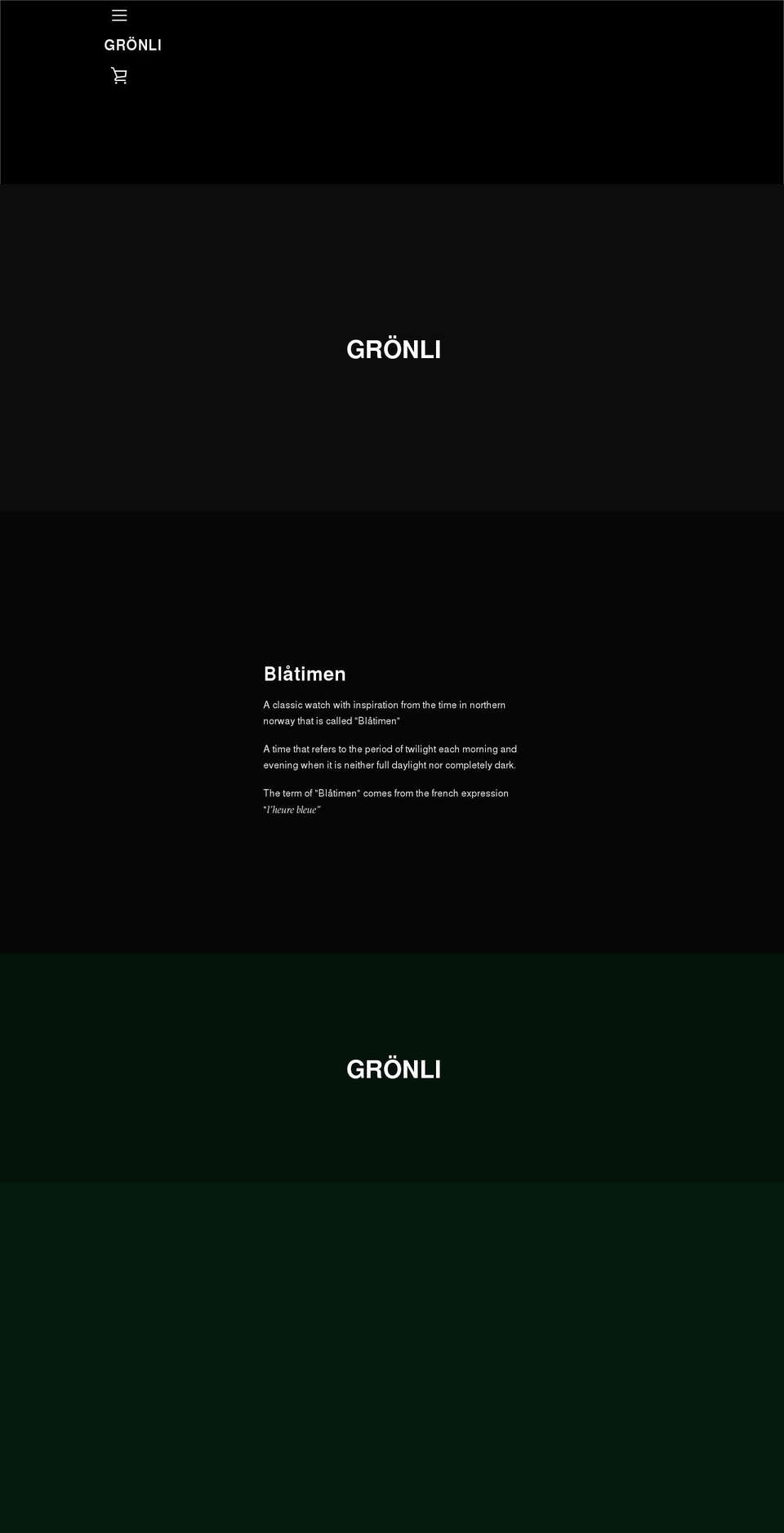 gronliwatches.com shopify website screenshot