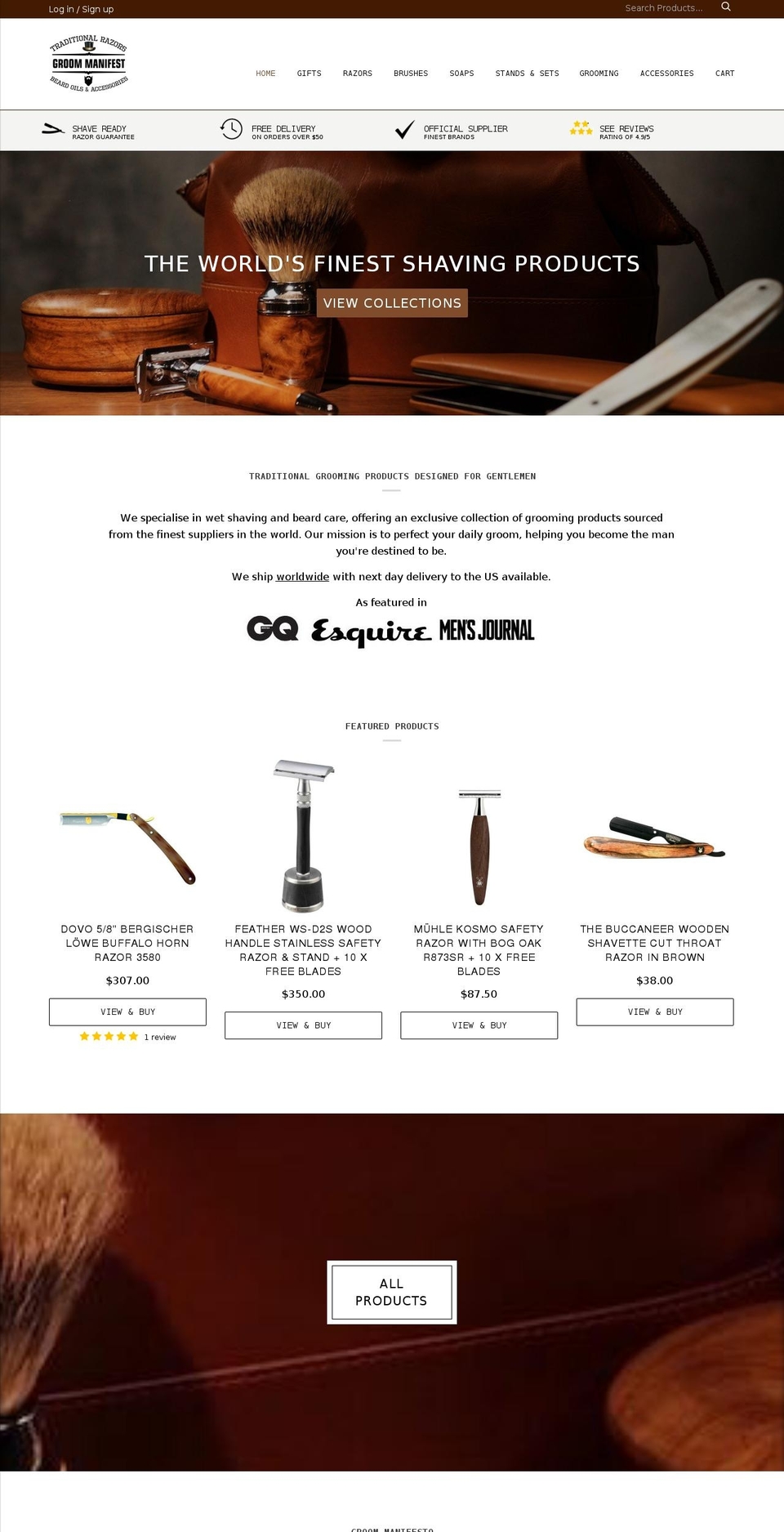 groommanifestus.com — Shopify storefront screenshot
