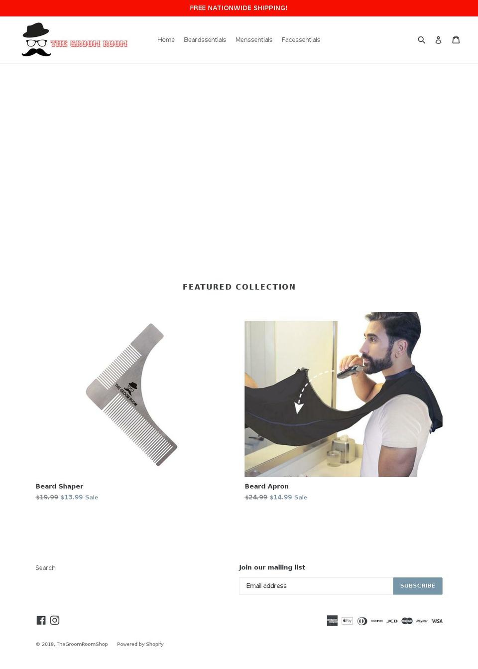 groomroomshop.com — Shopify storefront screenshot