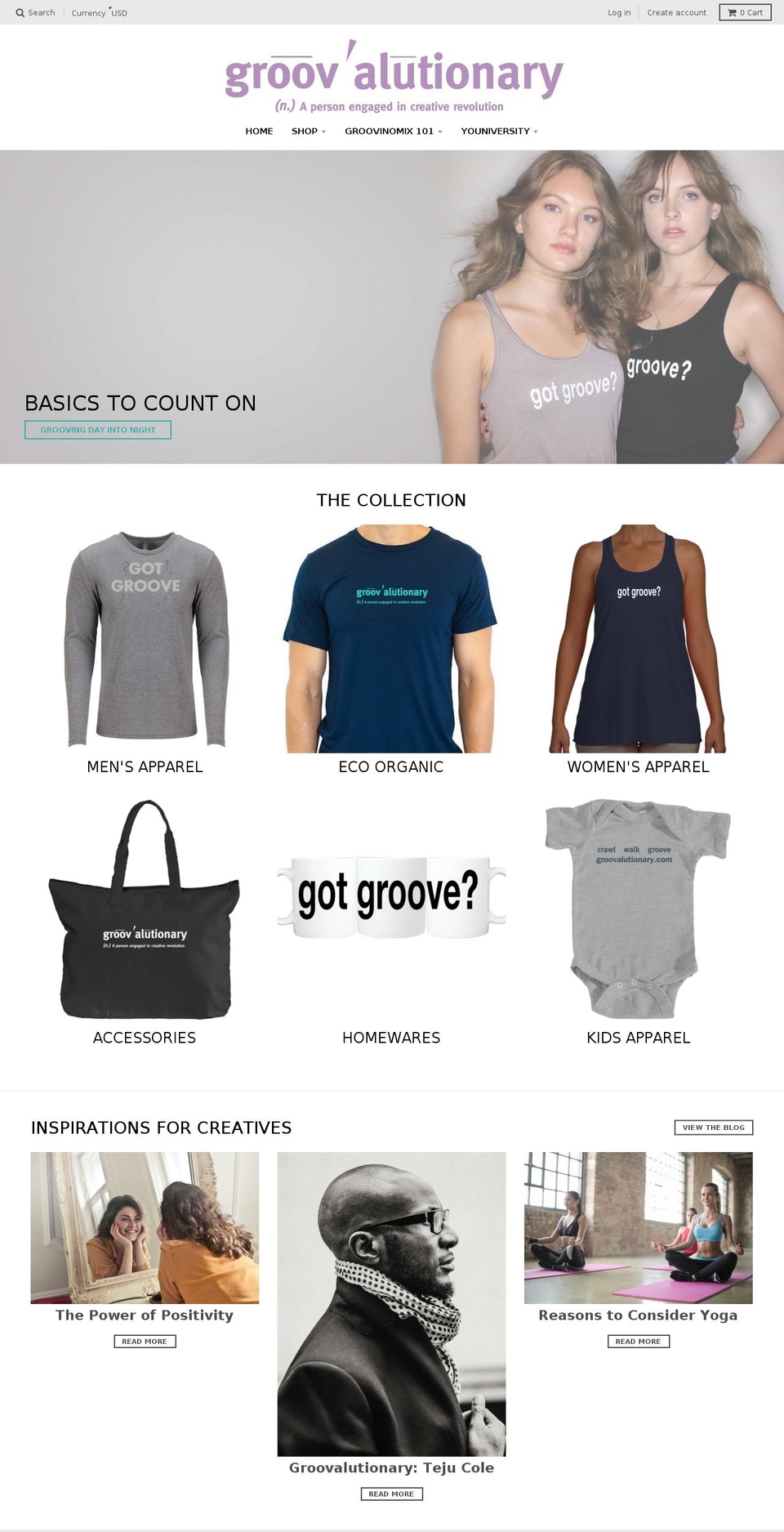 groovalutionary.com — Shopify storefront screenshot