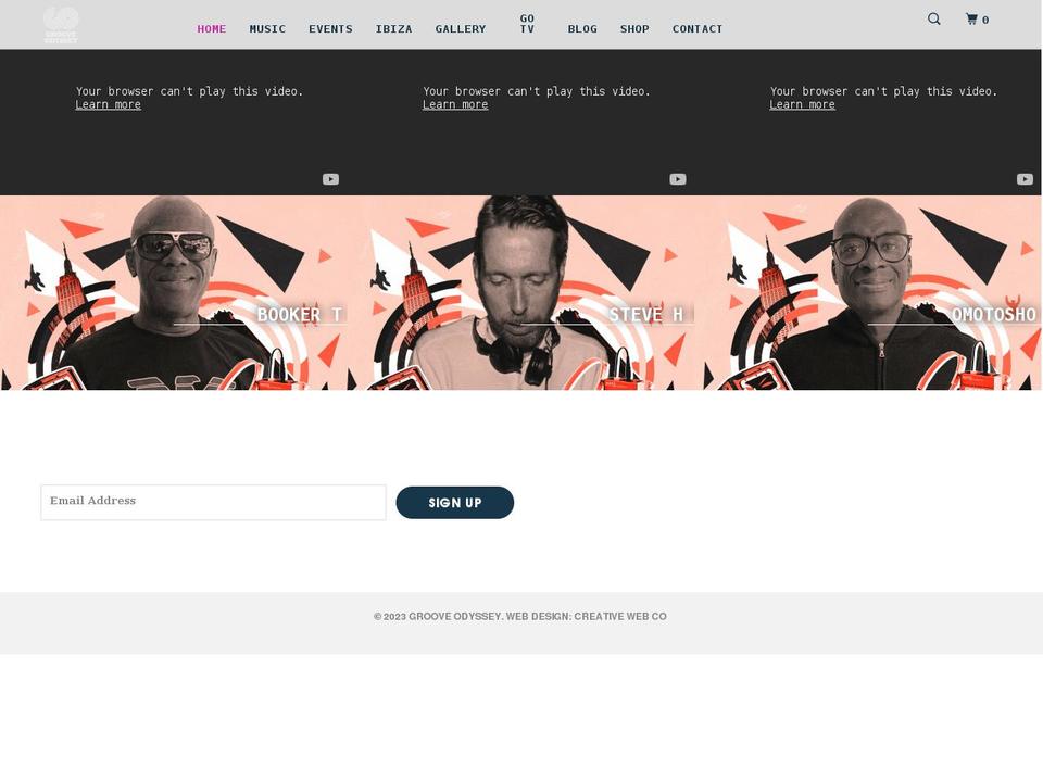 grooveodyssey.com shopify website screenshot