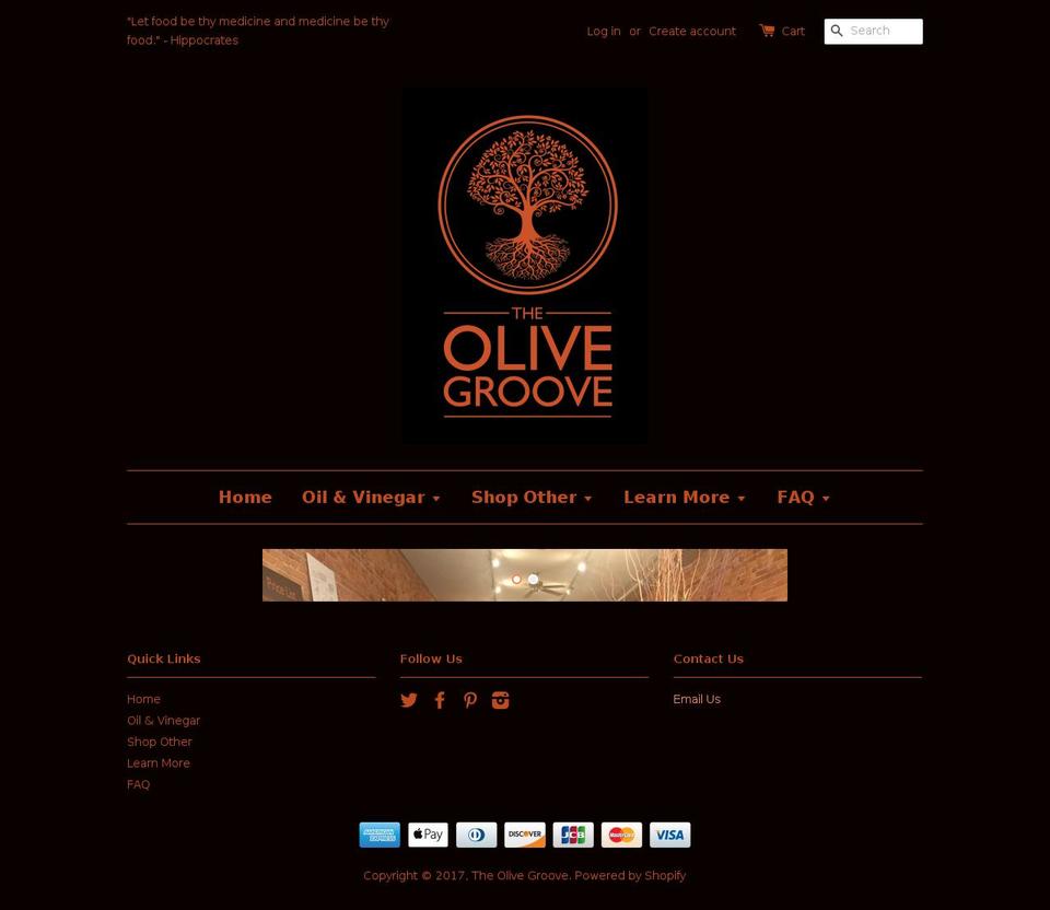 groovetotheolive.com shopify website screenshot