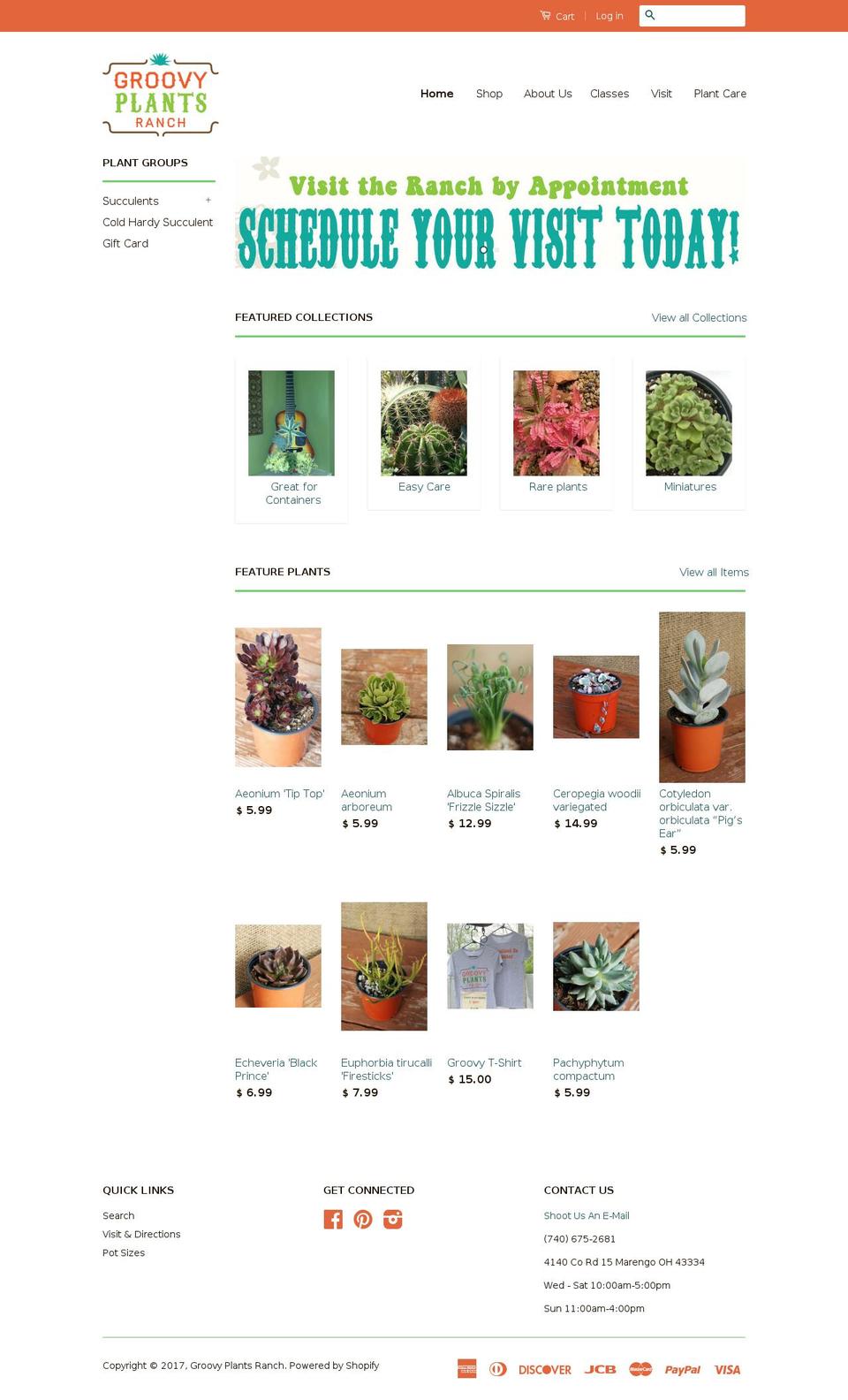 groovy-plants.com shopify website screenshot