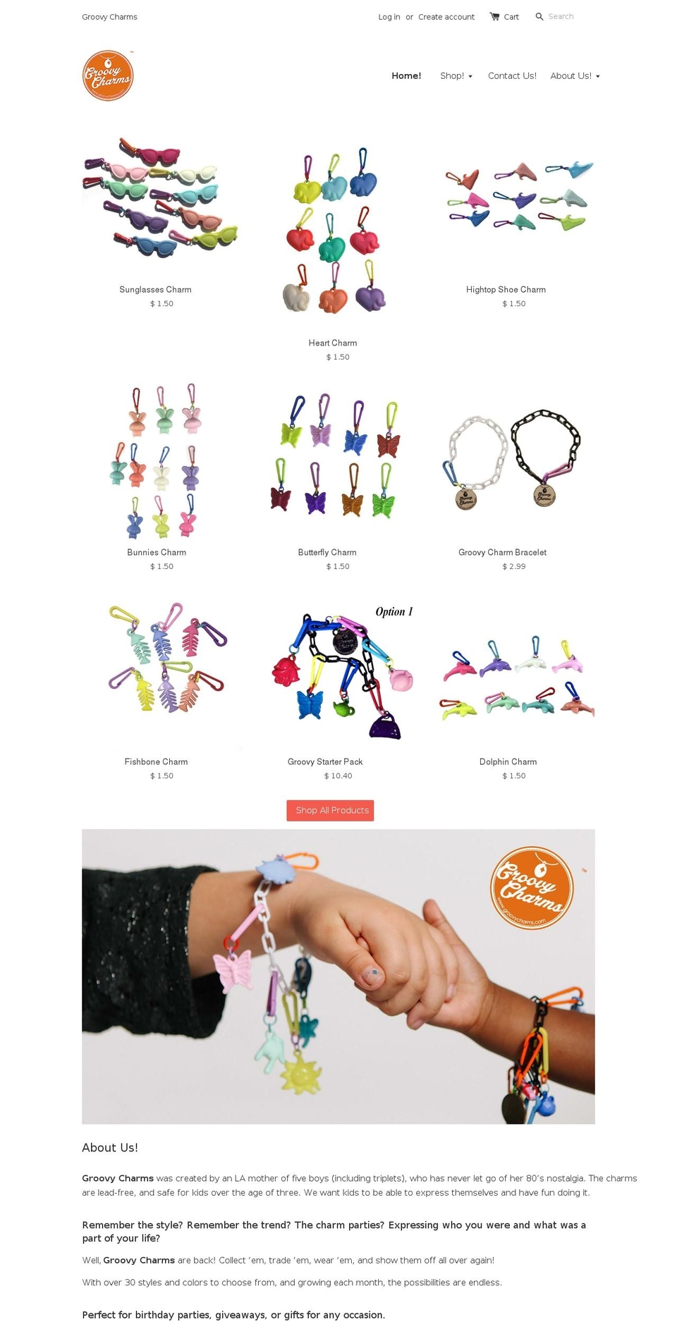 groovycharms.com — Shopify storefront screenshot