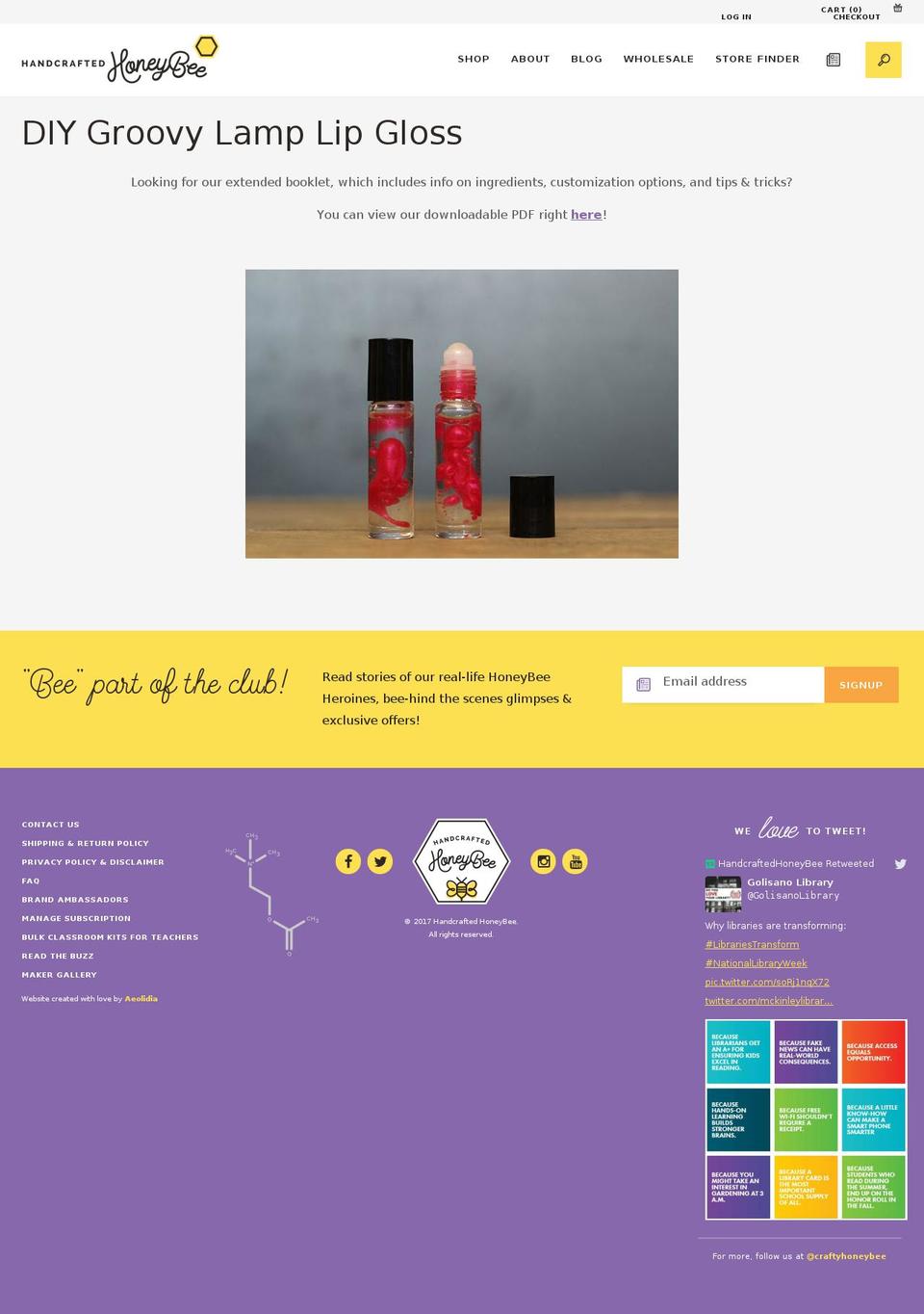 Handcrafted HoneyBee: Hive - HC - 29 Mar '17 Shopify theme site example groovylamplipgloss.com