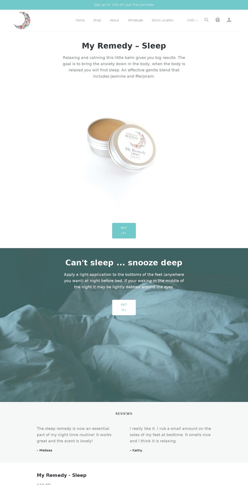 groovymoon.com shopify website screenshot