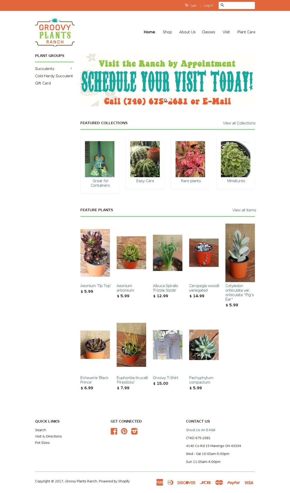 groovyplantsranch.com shopify website screenshot