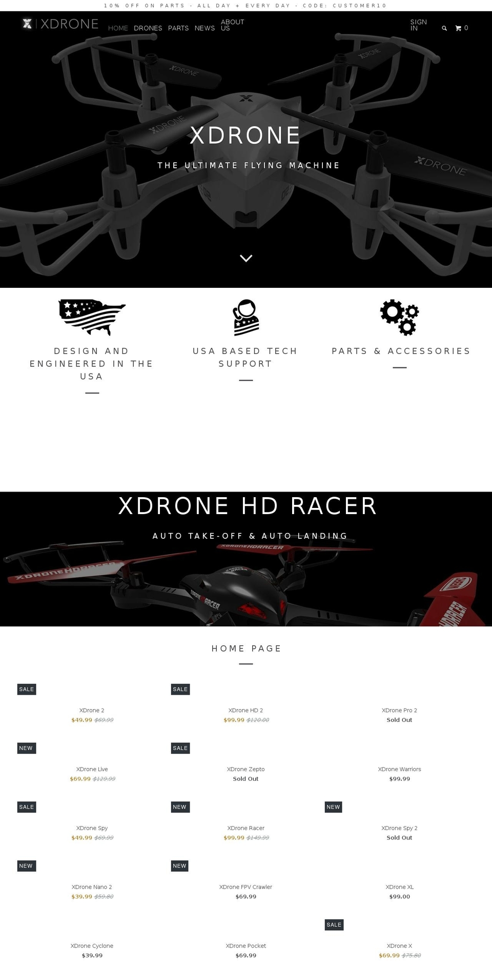 XDrone V1 Shopify theme site example grooyi.com