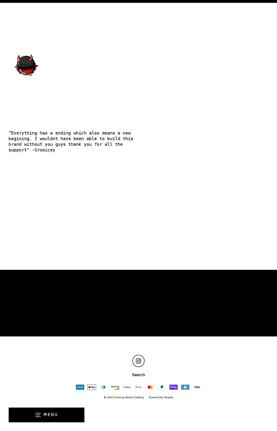 grosicey.com shopify website screenshot