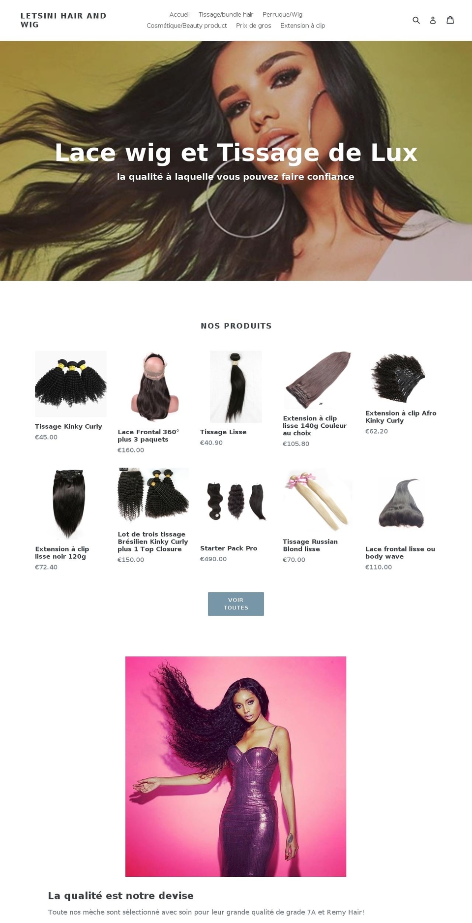 grossiste-tissage-bresilien.com — Shopify storefront screenshot