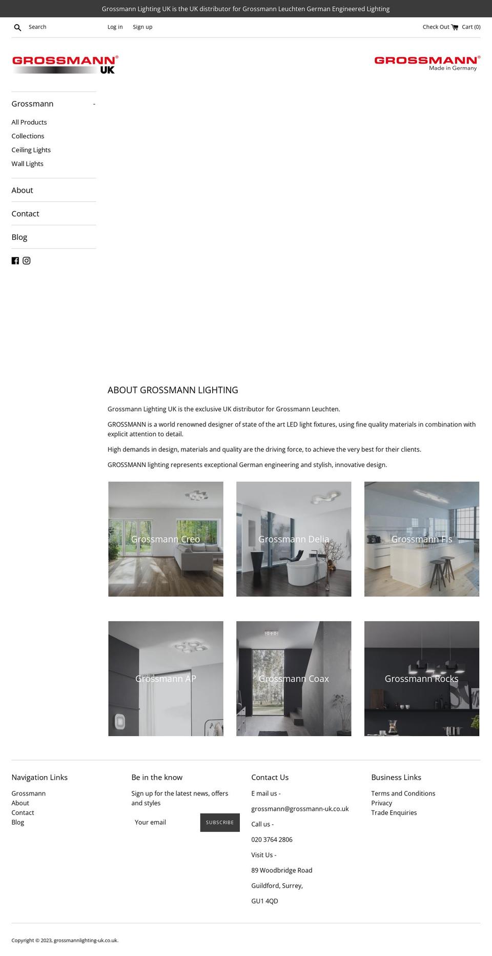 grossmannlighting-uk.co.uk shopify website screenshot