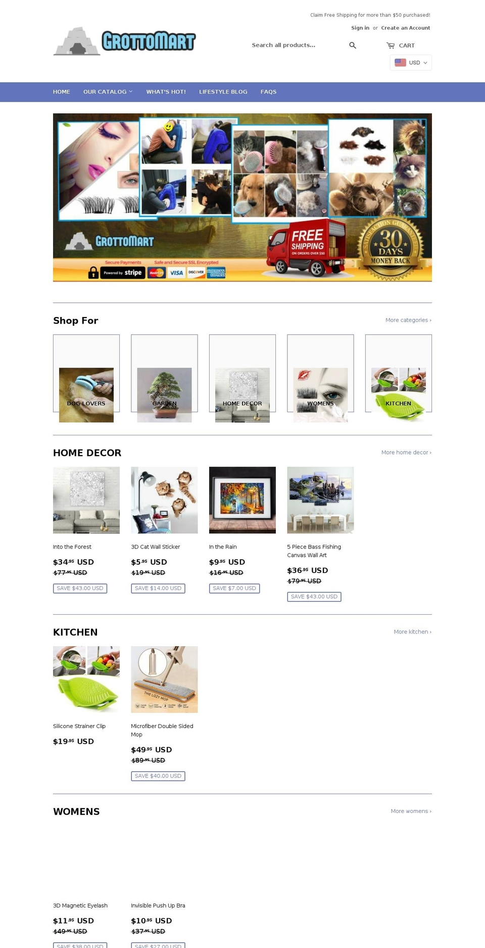 grottomart.com shopify website screenshot