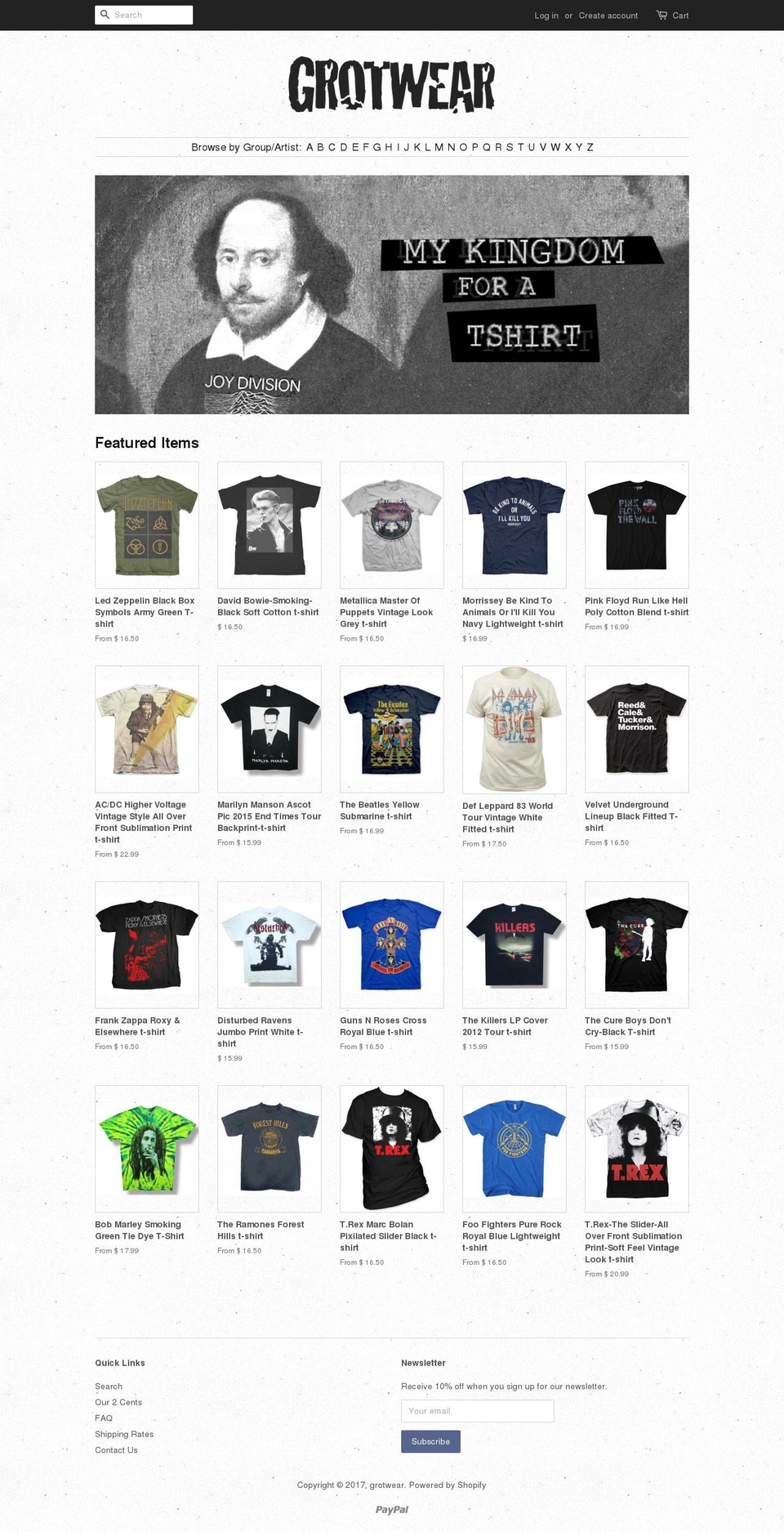 grotwear.com shopify website screenshot