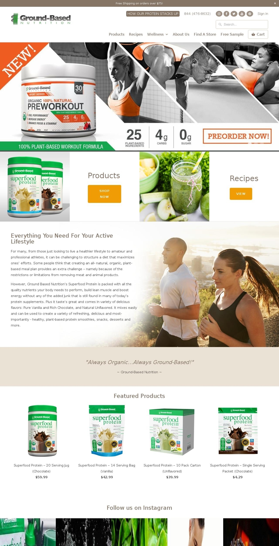groundbasednutrition.com shopify website screenshot