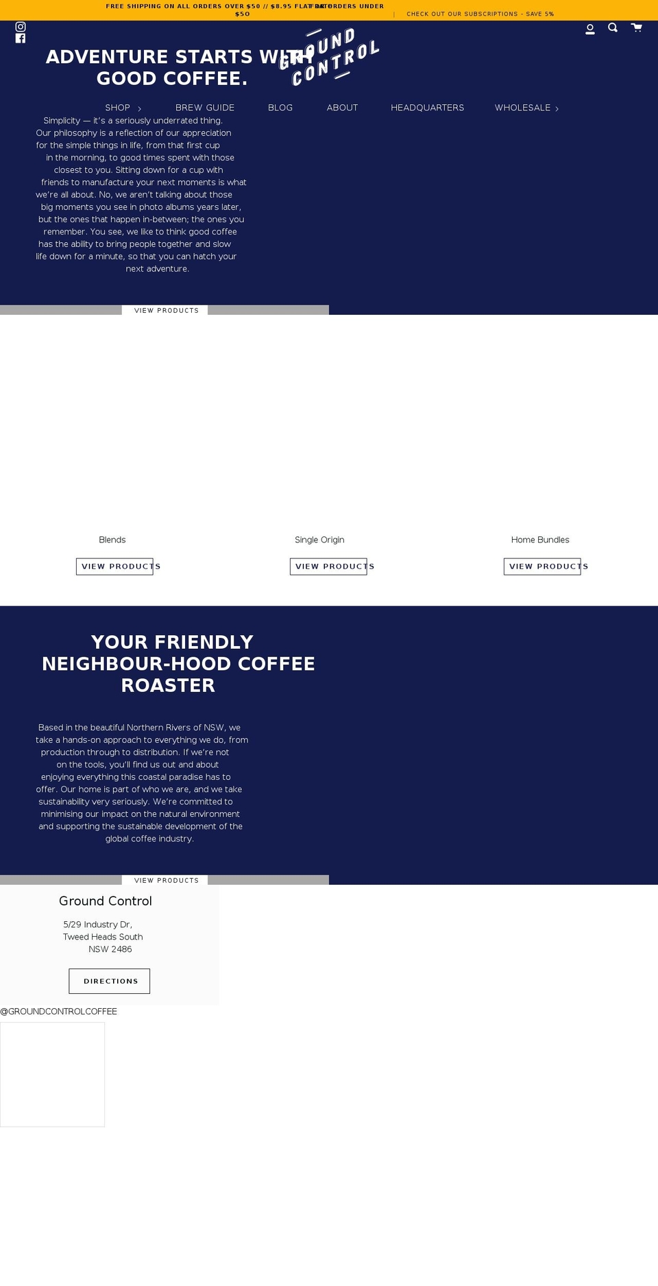 groundcontrolcoffee.com.au shopify website screenshot