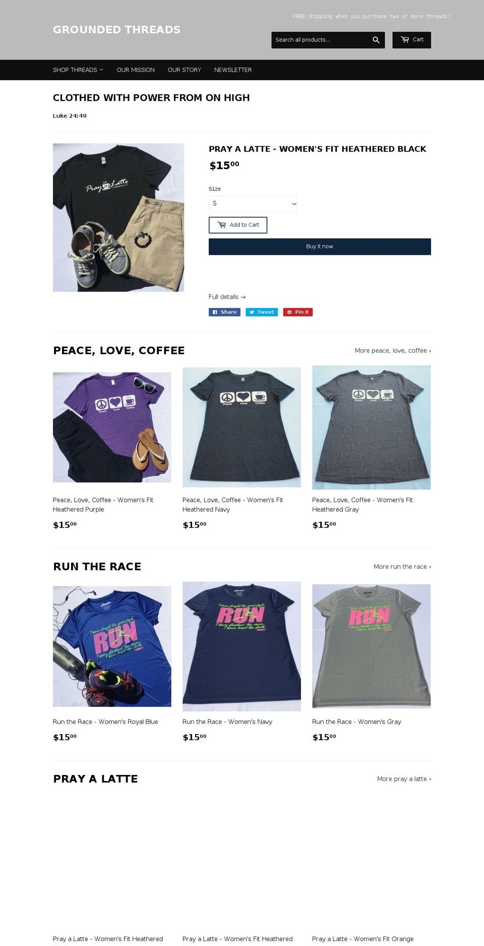groundedthreads.com — Shopify storefront screenshot