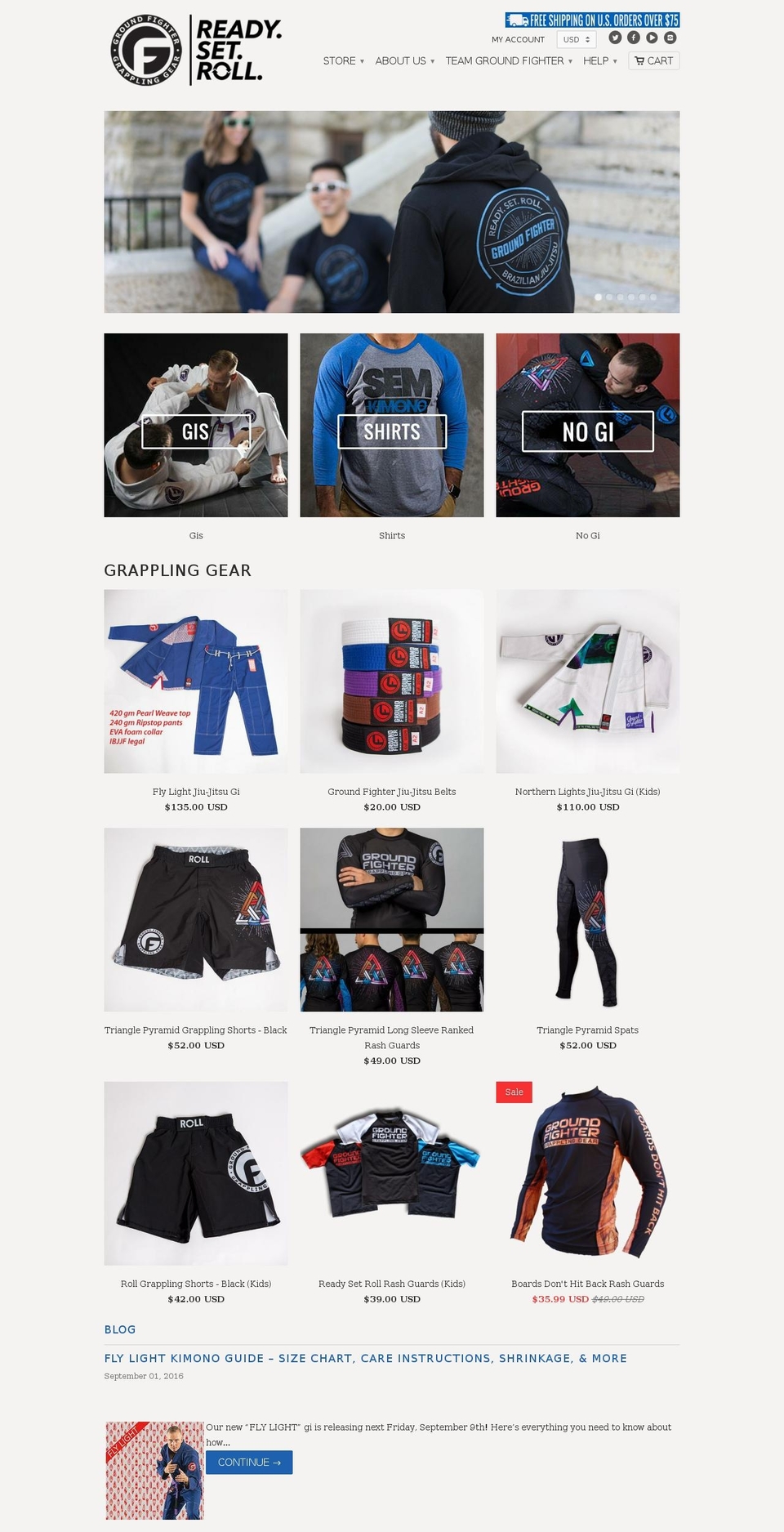 Ground Fighter Custom Shopify theme site example groundfighterclothing.net