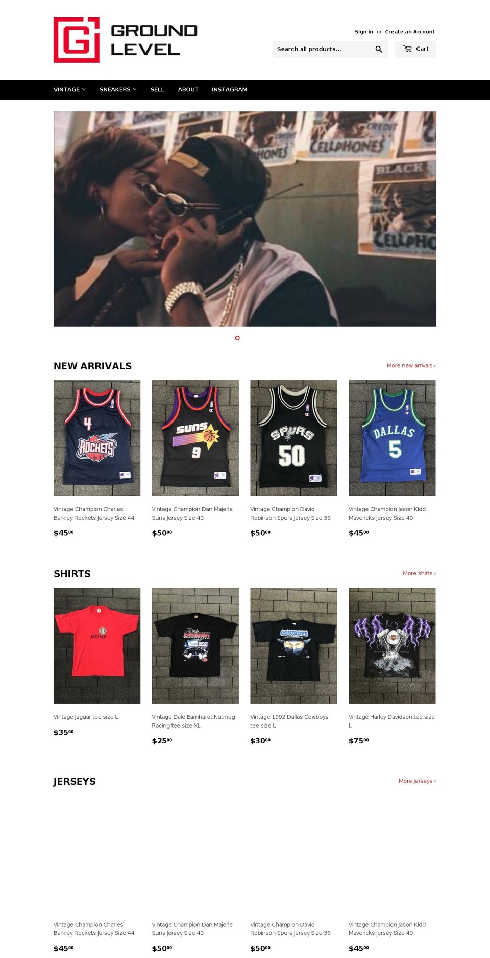 groundlevelsc.com — Shopify storefront screenshot