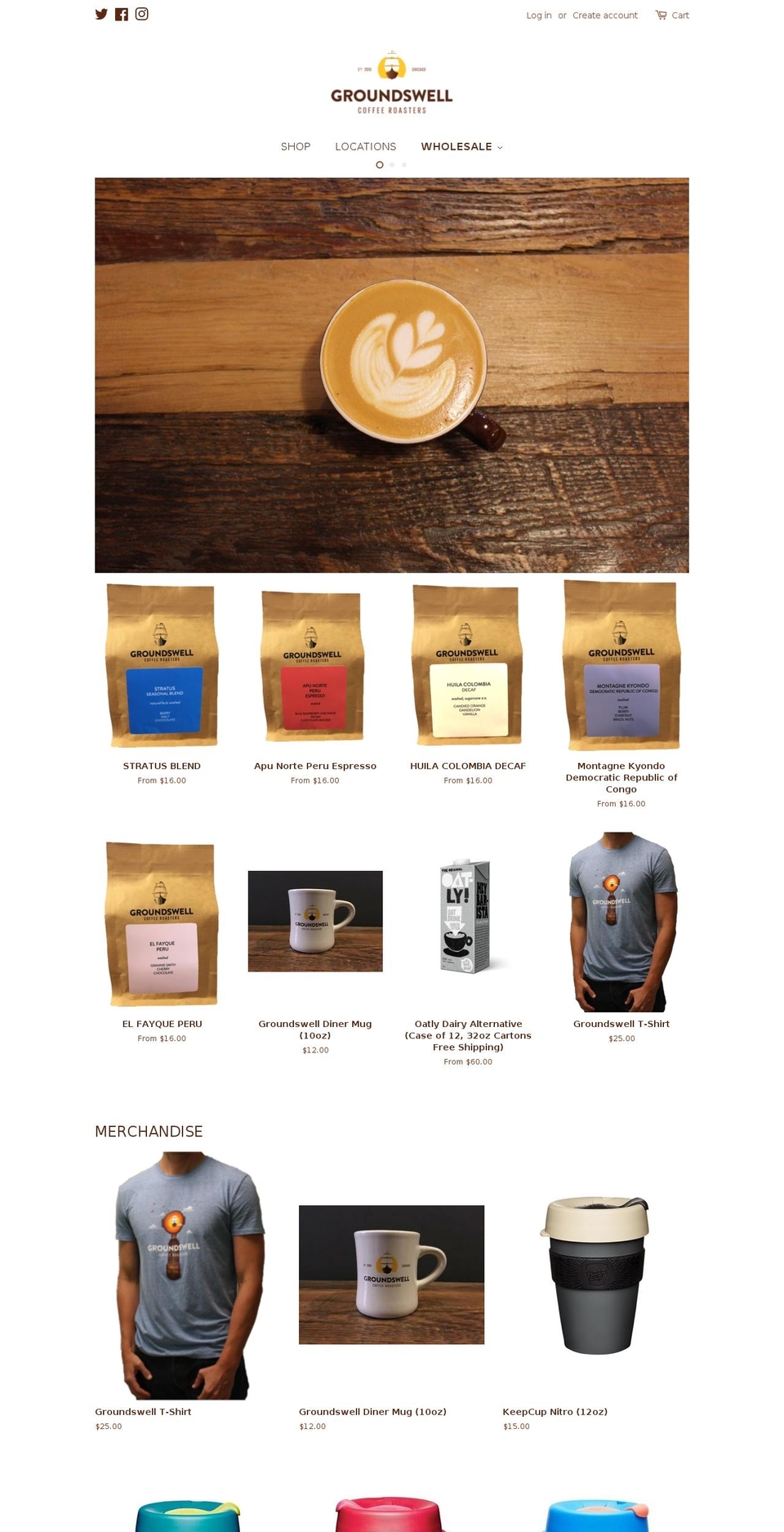 groundswellcoffeeroasters.com shopify website screenshot