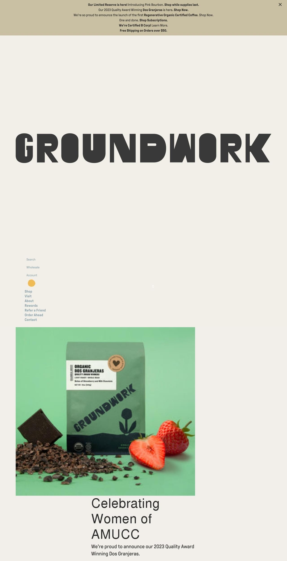 groundworkcoffee.myshopify.com — Shopify storefront screenshot
