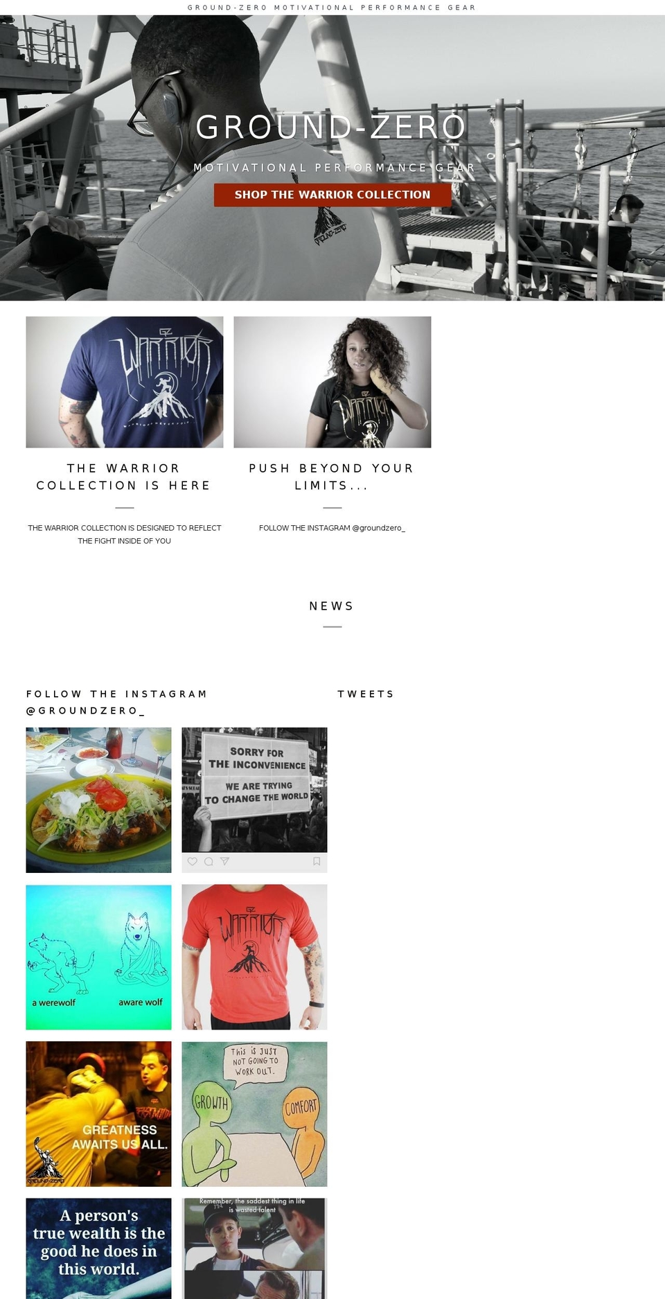 groundzeroapparel.com shopify website screenshot