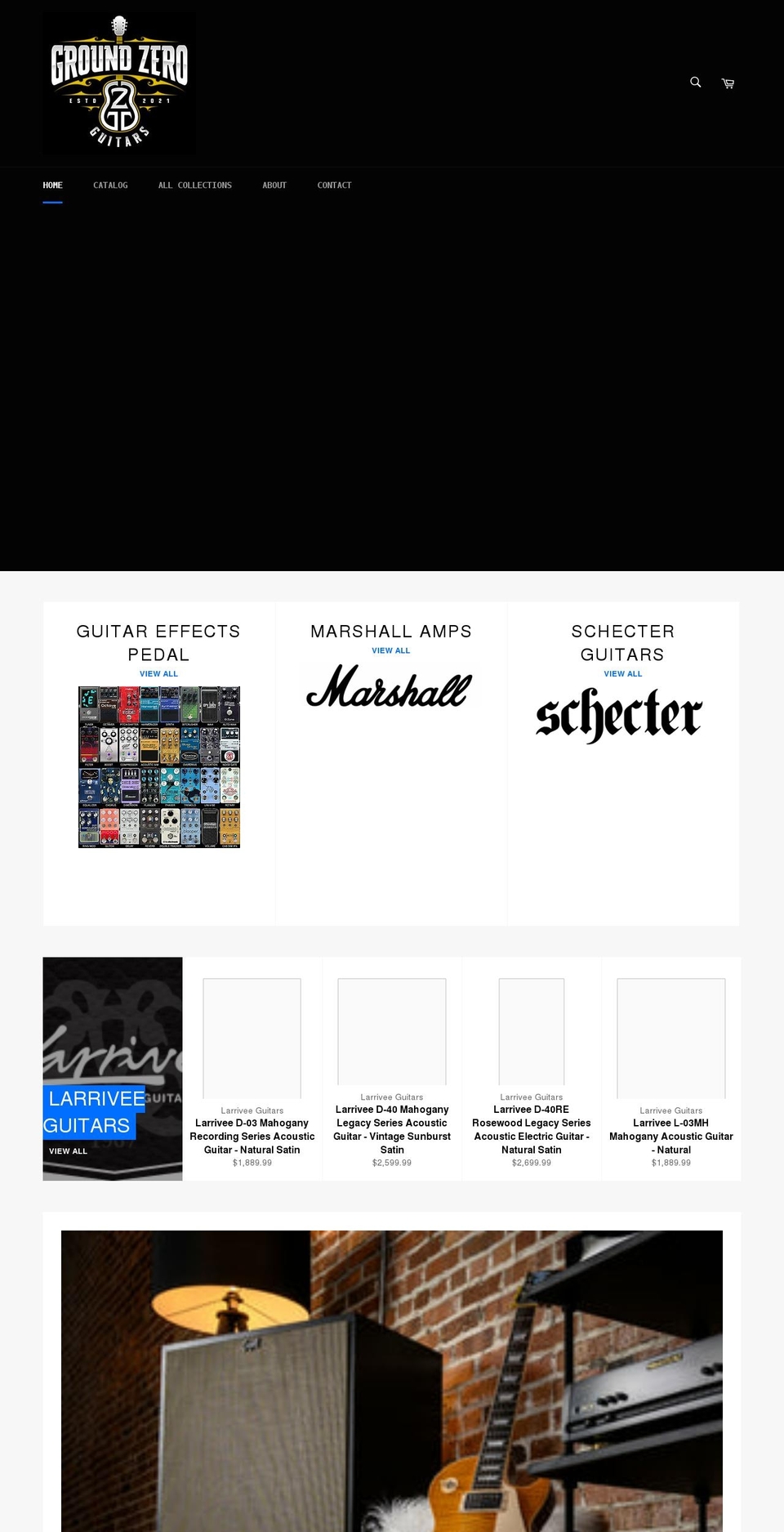 groundzeroguitars.com shopify website screenshot