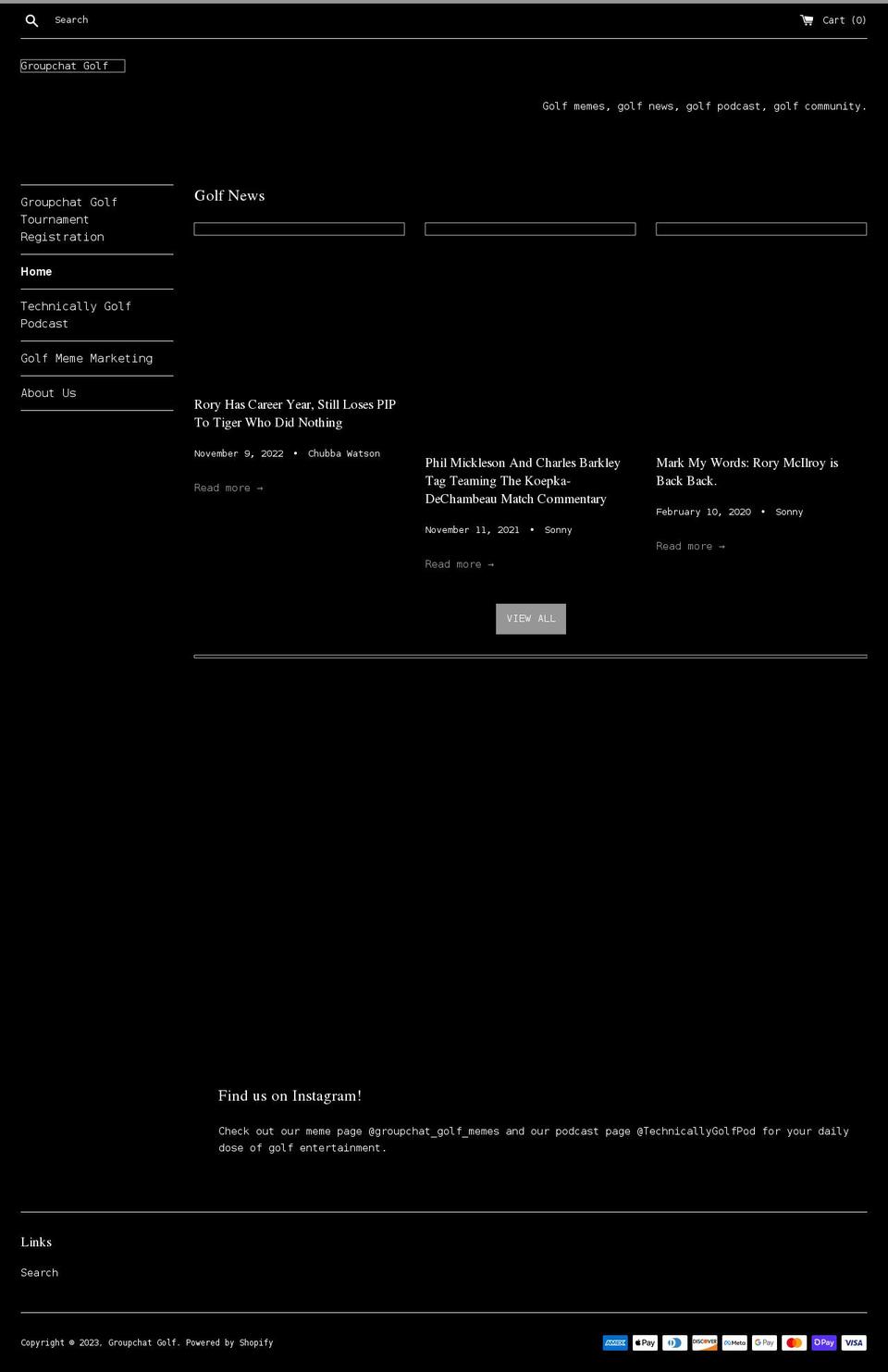 groupchatgolf.com shopify website screenshot
