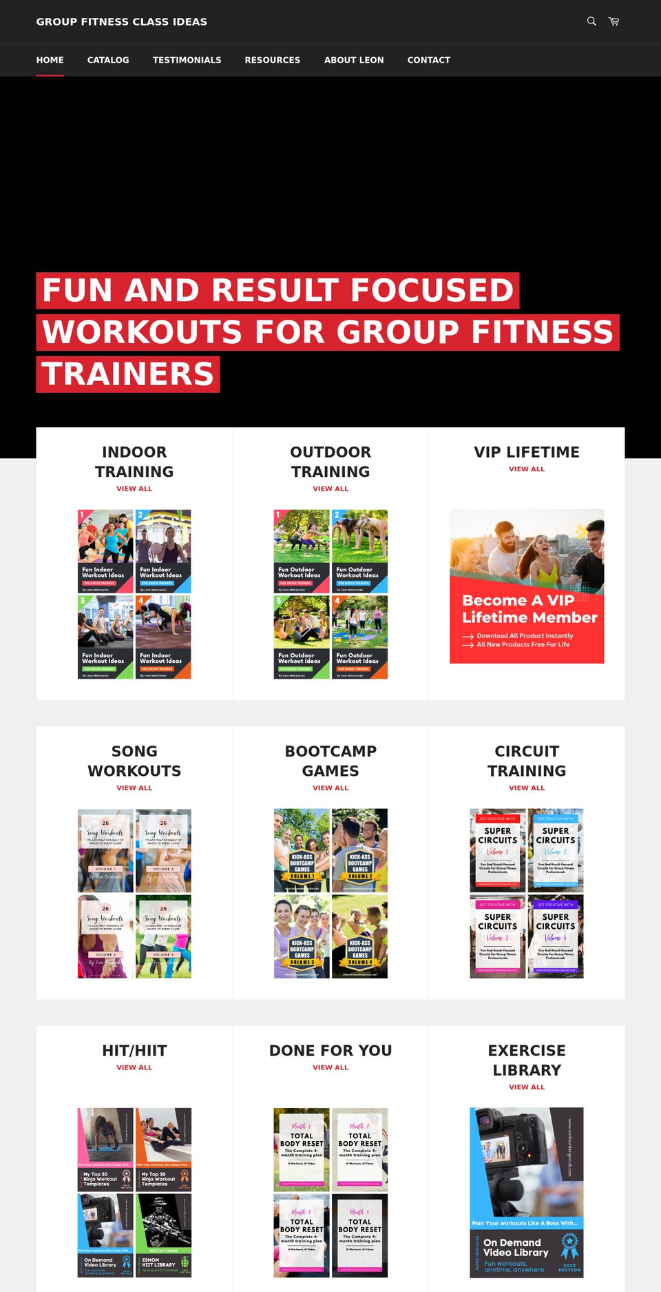 groupfitnessideas.com shopify website screenshot