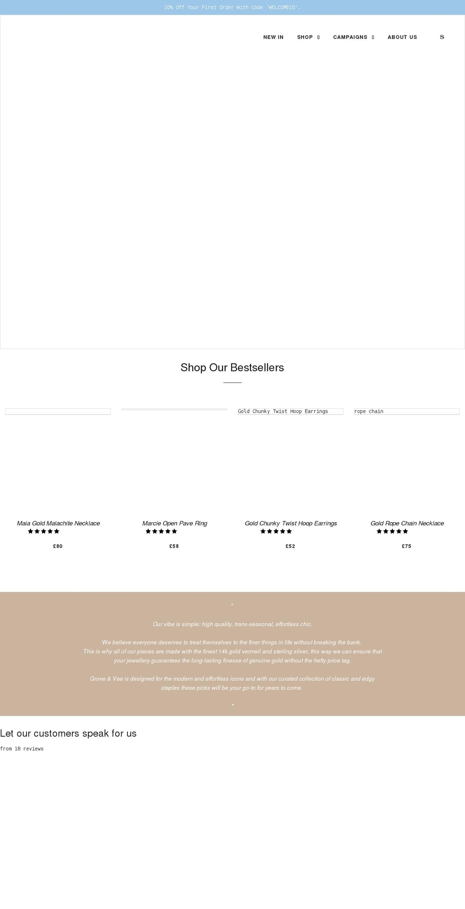 groveandvae.com shopify website screenshot