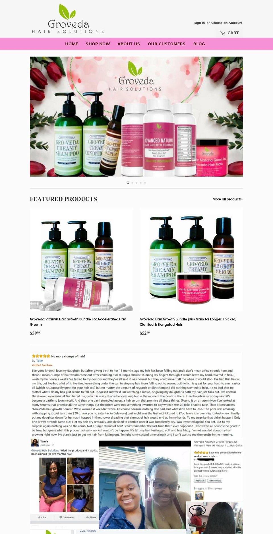 grovedasolutions.com — Shopify storefront screenshot