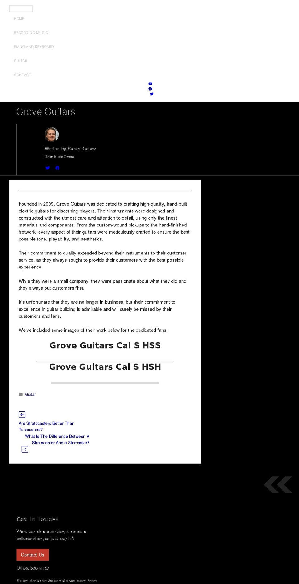 groveguitars.com shopify website screenshot