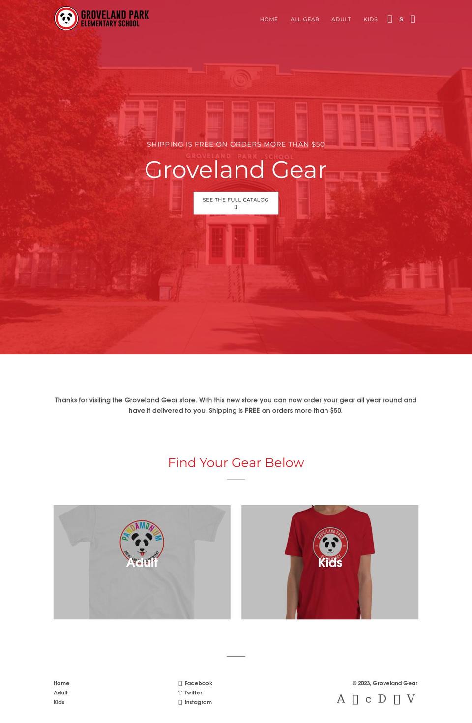 grovelandgear.com shopify website screenshot