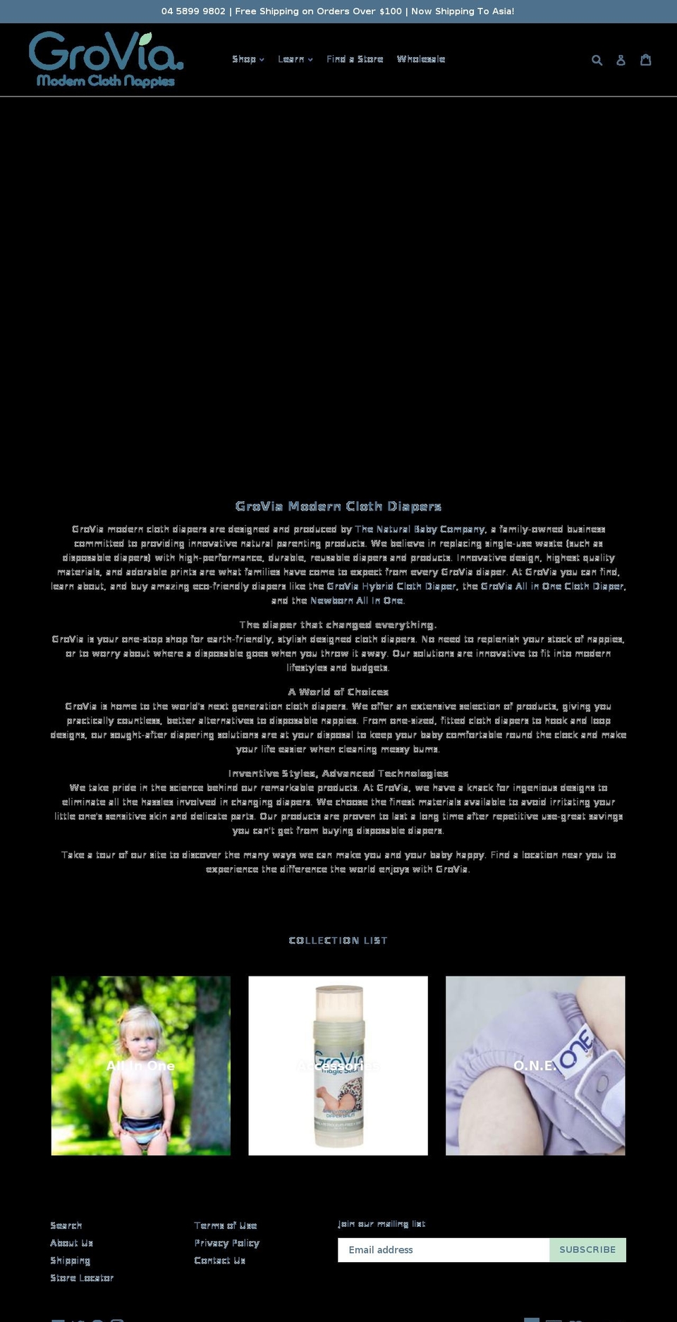 grovia.net.au shopify website screenshot