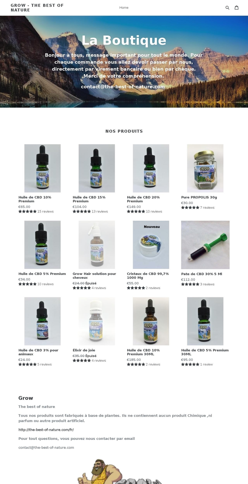 grow-the-best-of-nature.myshopify.com shopify website screenshot