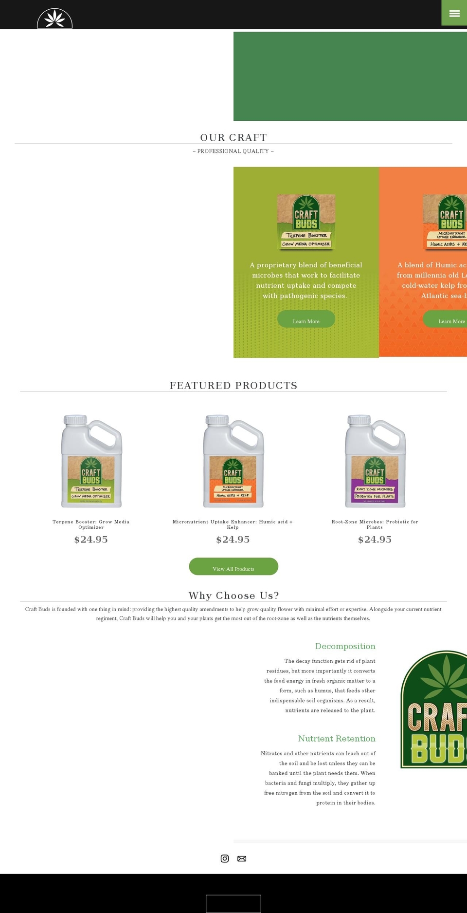 growcraftbuds.com shopify website screenshot