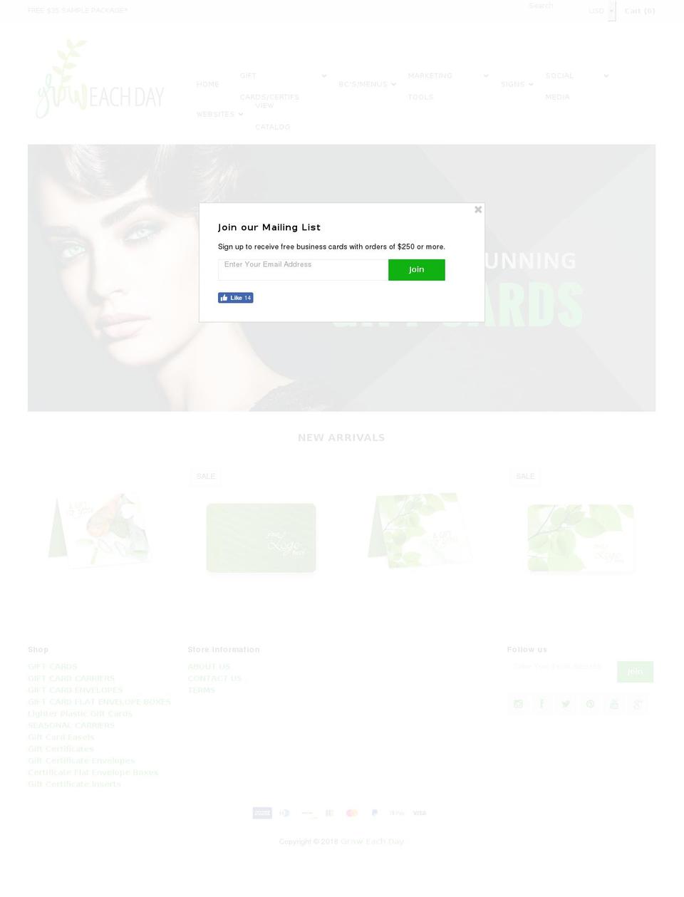 groweachdayinc.com — Shopify storefront screenshot