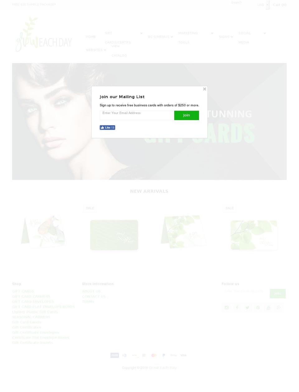 groweachdaystore.com — Shopify storefront screenshot
