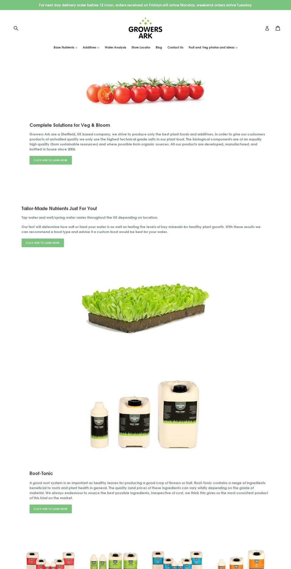 growers-ark.com shopify website screenshot