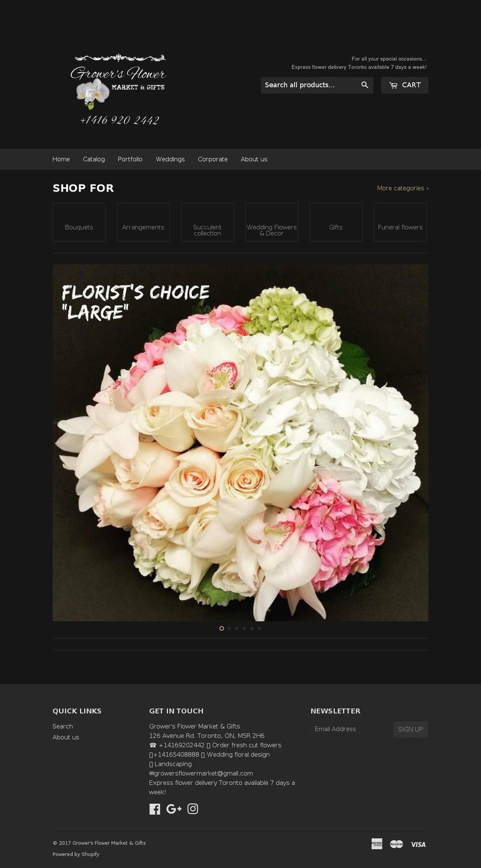 growersflowermarket.com shopify website screenshot