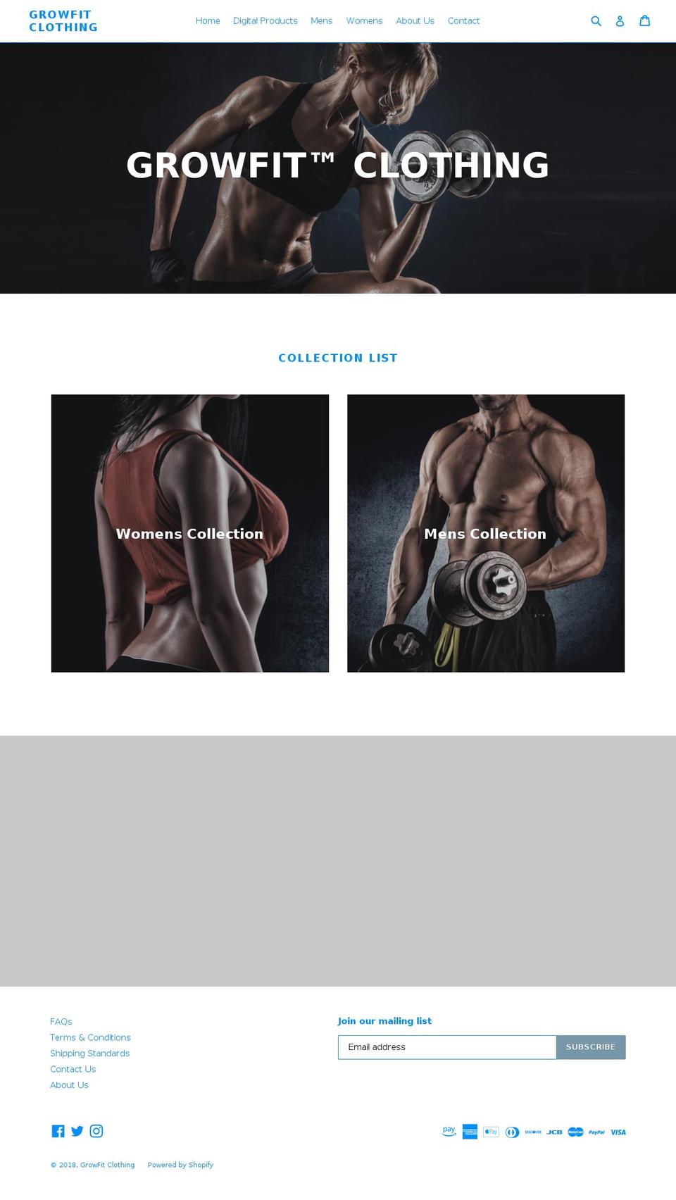 growfitclothing.com — Shopify storefront screenshot