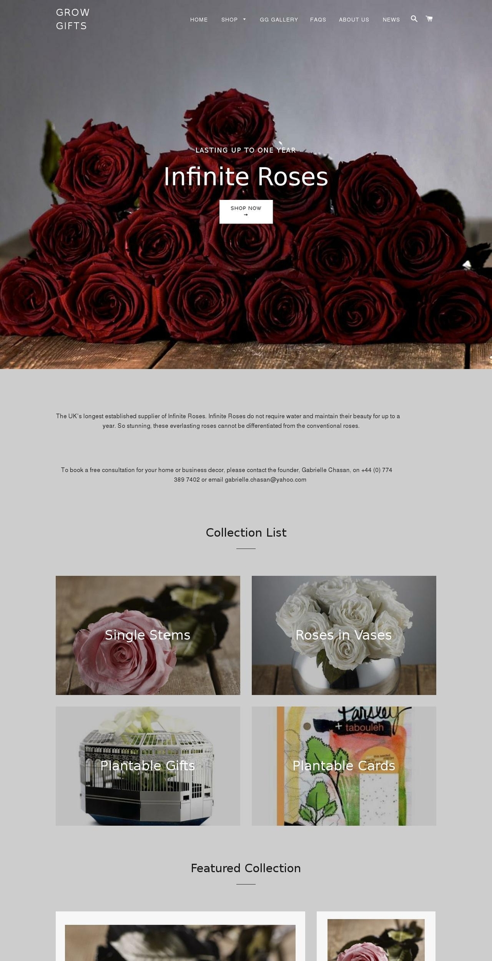growgifts.com — Shopify storefront screenshot
