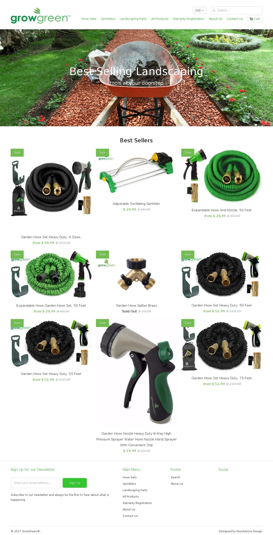 growgreenbrands.com shopify website screenshot