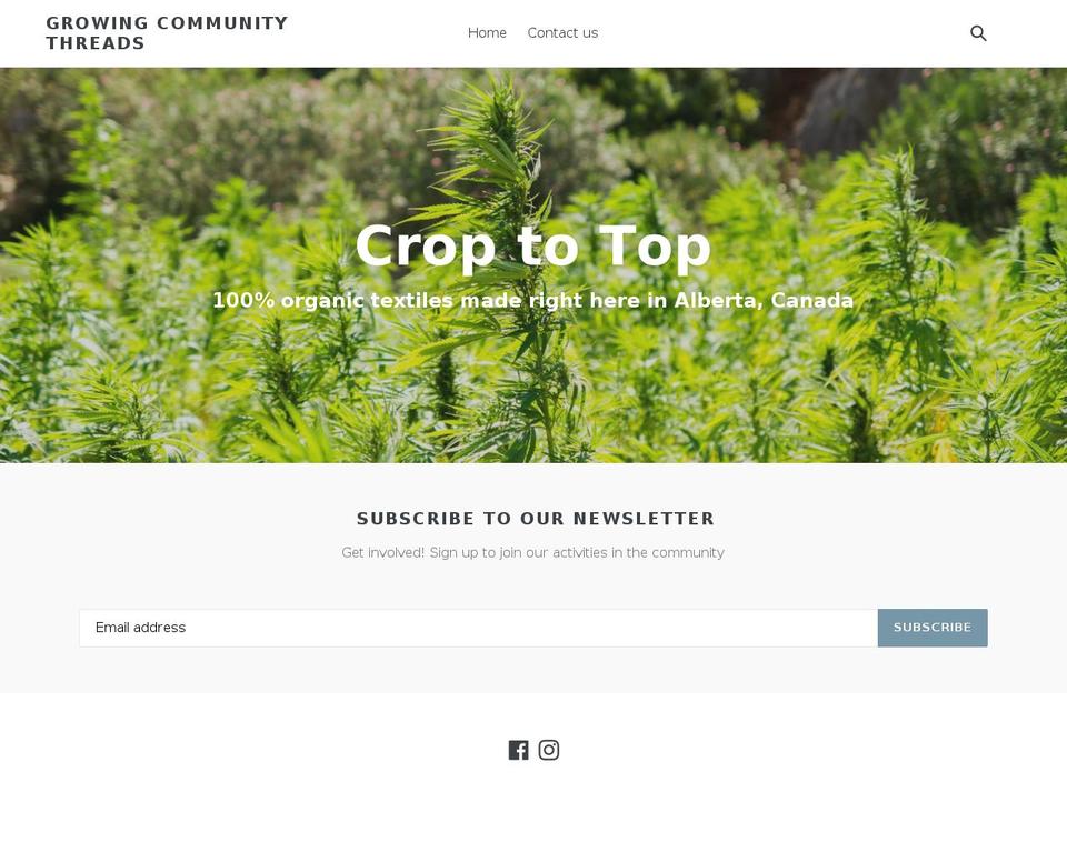 growingcommunitythreads.com shopify website screenshot