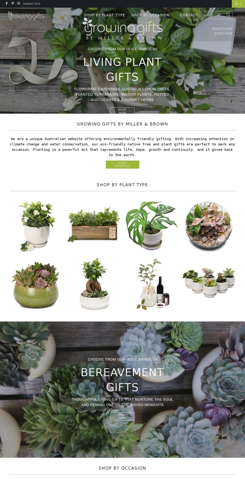 turbo new Shopify theme site example growinggifts.com.au