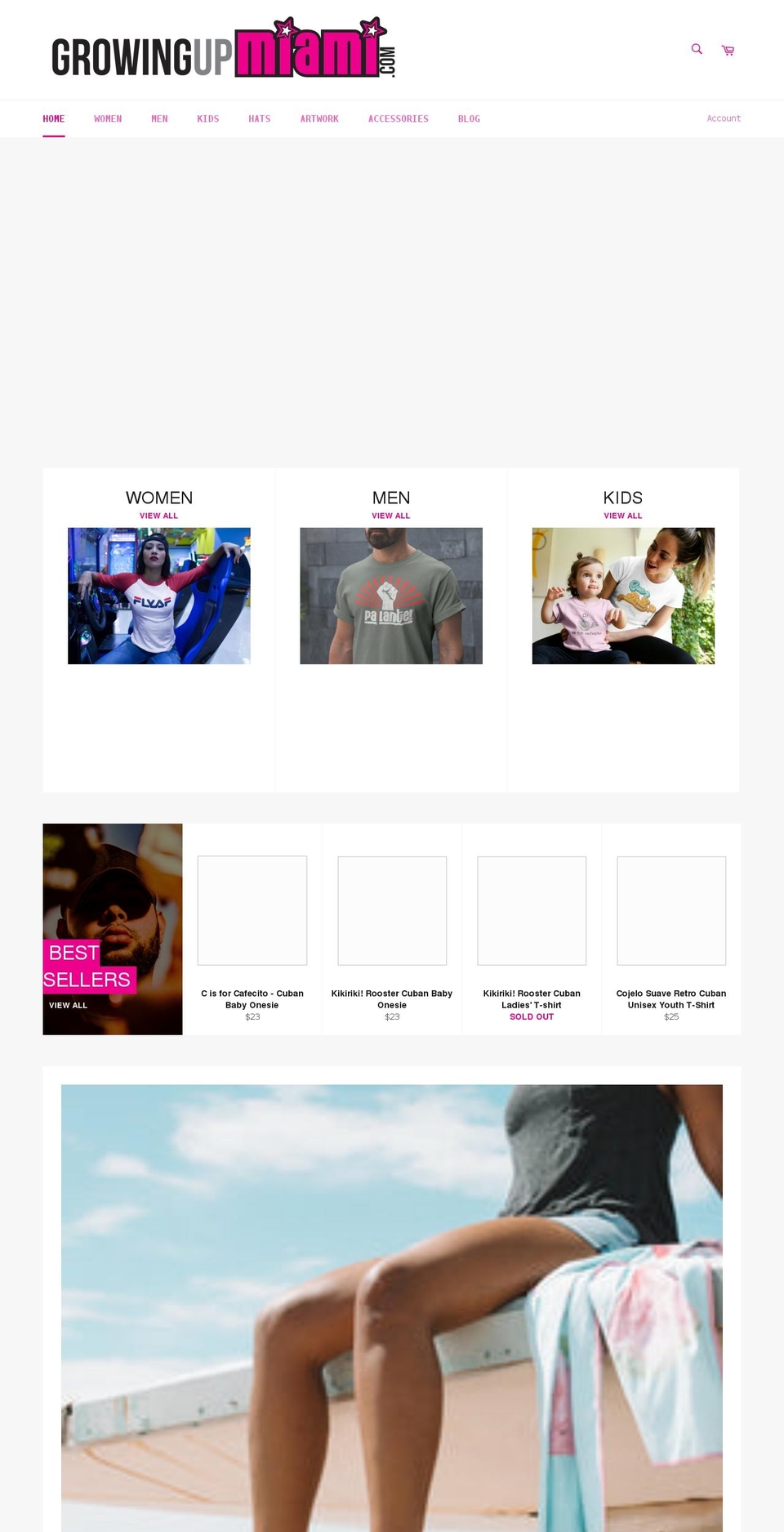 growingupmiami.com shopify website screenshot