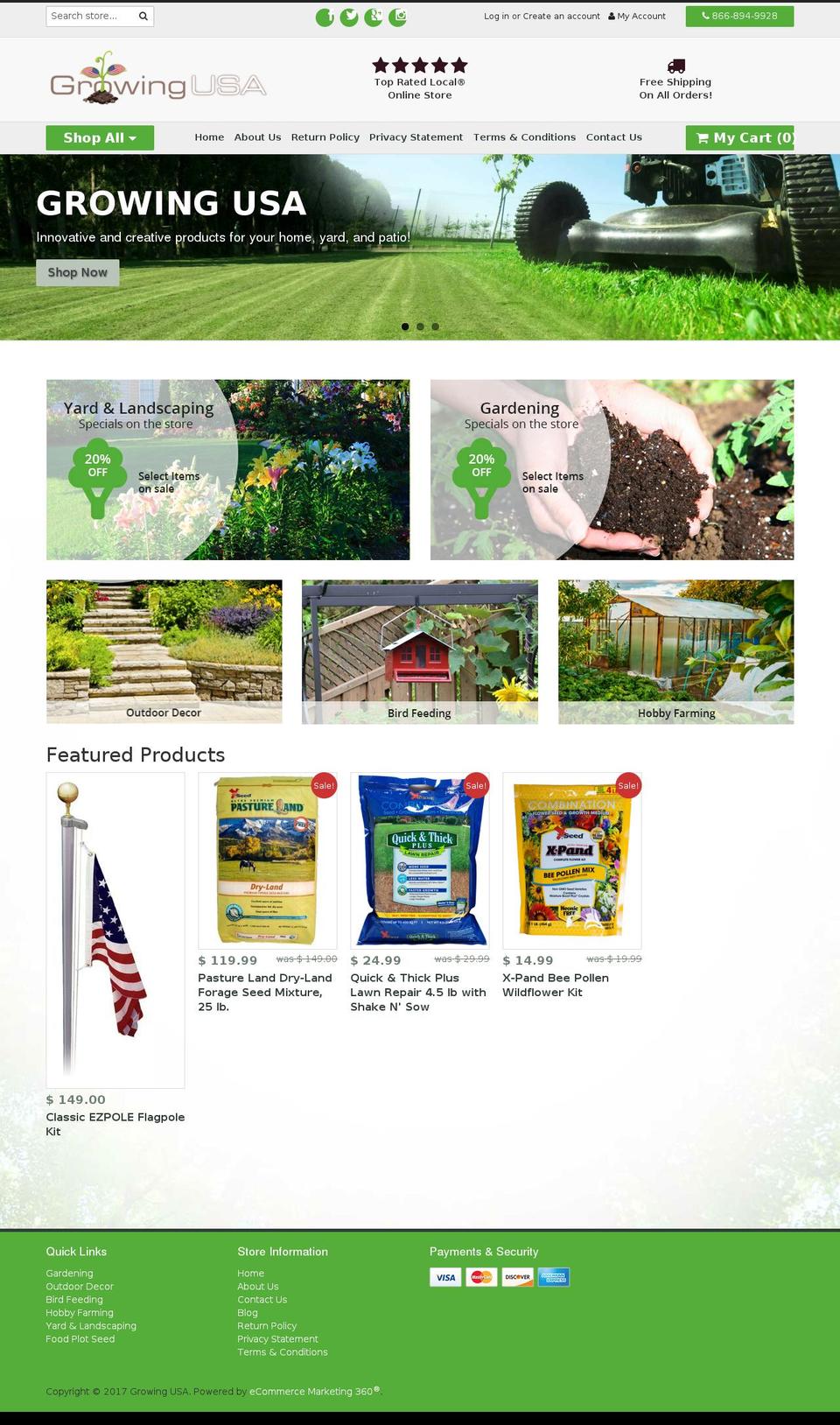 growingusa.com shopify website screenshot