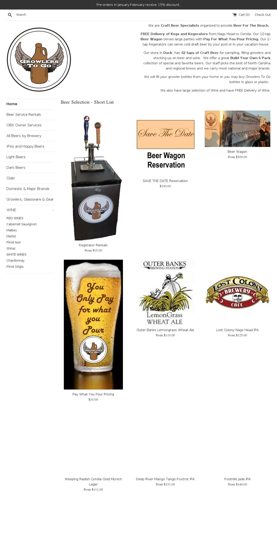 growlers-to-go.com — Shopify storefront screenshot