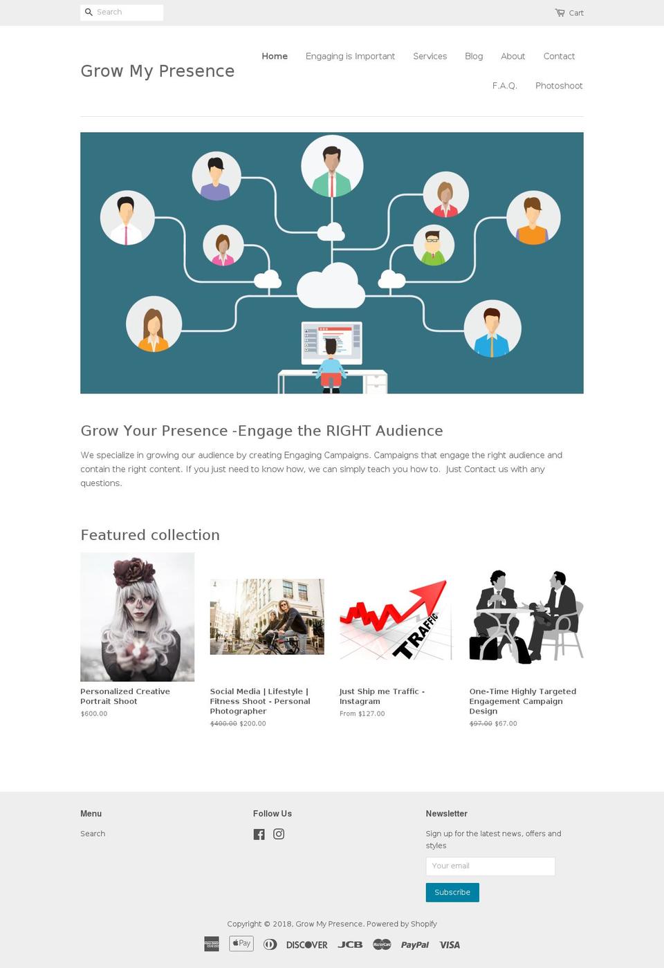 growmypresence.com — Shopify storefront screenshot